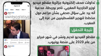 تصريح وزير الخارجية المغربي ناصر بوريطة حول تهجير الفلسطينيين إلى المغرب