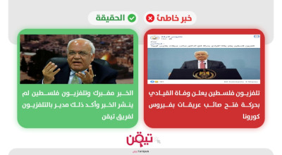 حقيقة إعلان خبر وفاة صائب عريقات بفيروس كورونا