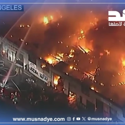 الفيديو لا يعود لقصف في اصفهان بل لحريق في لوس أنجلوس 2021