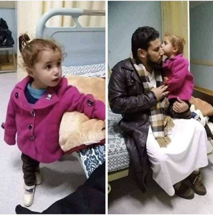 صورة لطفلة تقبل والدها قبل دخولها غرفة العمليات.. هذه حقيقتها