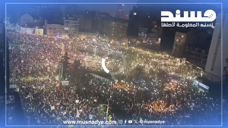 المقطع المتداول ليس لمظاهرات في تركيا ضد أردوغان، بل يعود إلى احتجاجات في صربيا