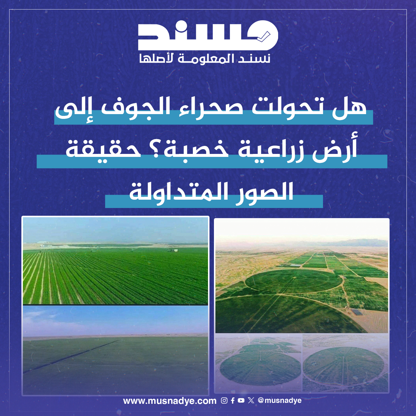 هل تحولت صحراء الجوف إلى أرض زراعية خصبة؟ حقيقة  الصور المتداولة