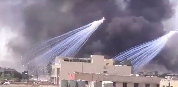 الصورة قديمة لقصف التحالف الدولي على مدينة الموصل العراقية