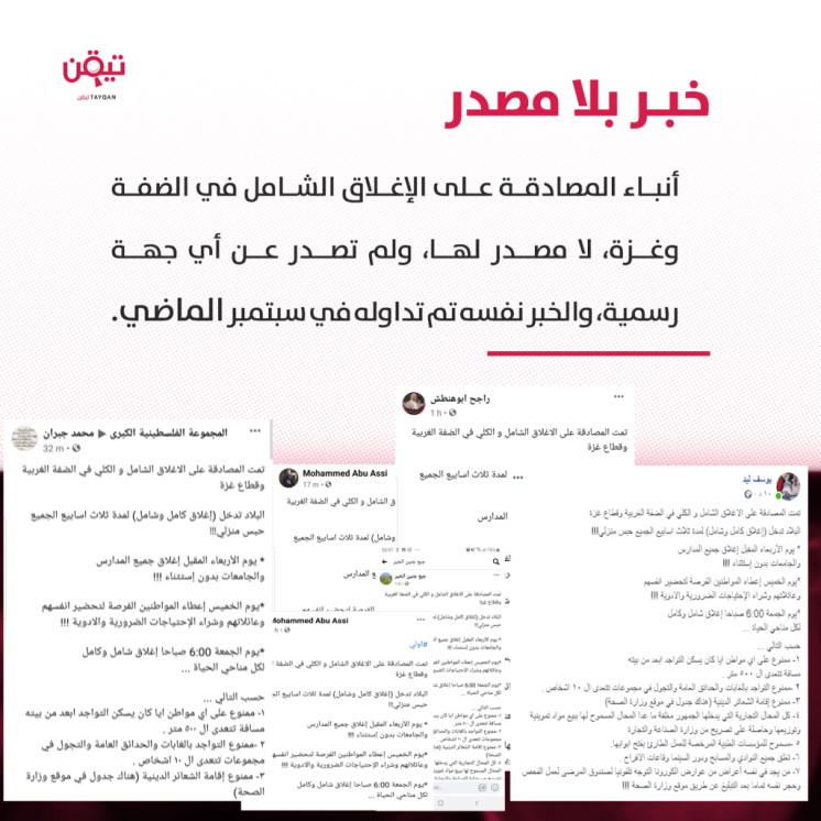 حقيقة الإغلاق الشامل في الضفة وقطاع غزة
