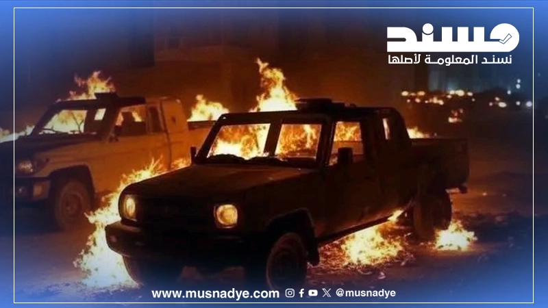صورة السيارات المحترقة في صنعاء مولدة بتقنية الذكاء الاصطناعي