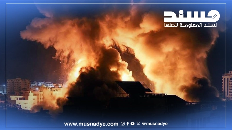 الصورة تعود لقصف إسرائيلي على غزة، وليست لقصف أمريكي استهدف صنعاء