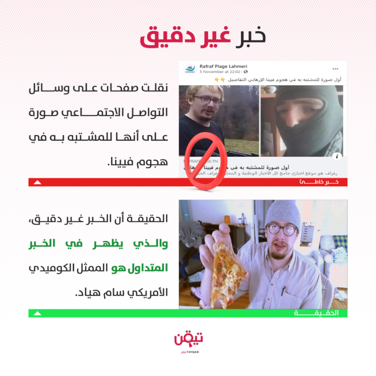 حقيقة انتشار صورة المشتبه به في هجوم فيينا